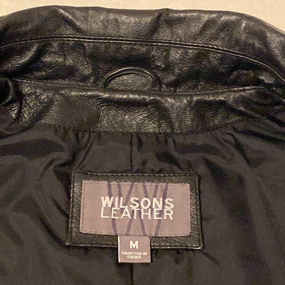 Women’s Wilson Black Leather Zip Up Jacket. EUC Sz. M - Picture 7 of 13